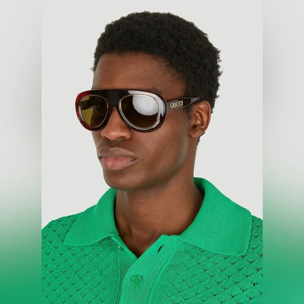 Gucci Eyewear GG1152S 002 tortoiseshell pilot-frame sunglasses